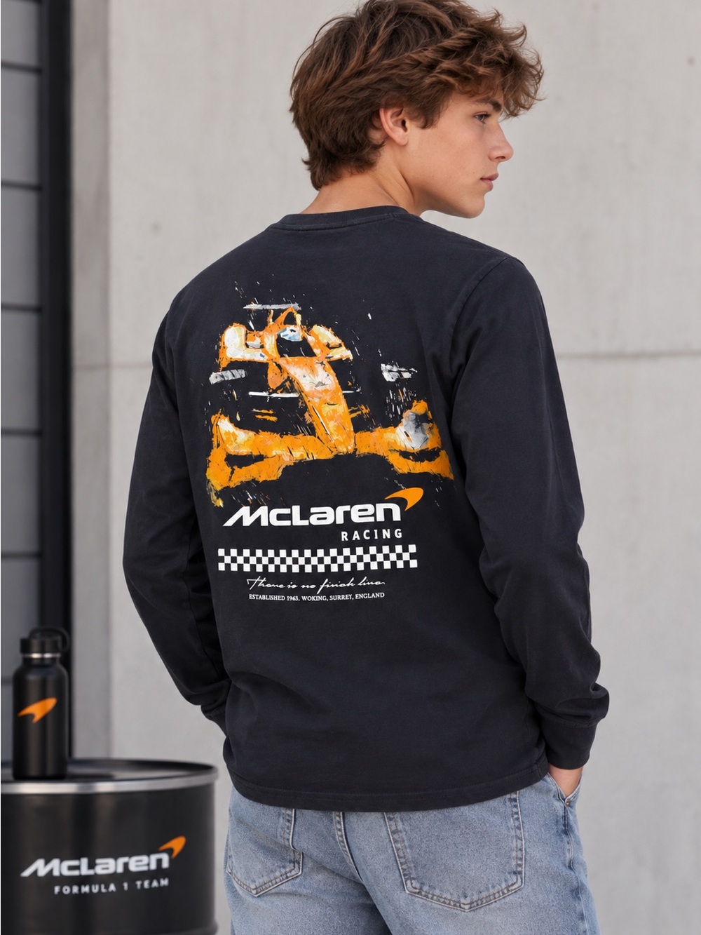 McLaren F1 Formula 1 Youth Black Graphic Long Sleeve Shirt 13/14 yrs